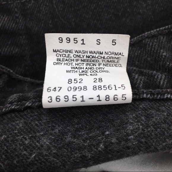 LEVI’S Jean Shorts Vintage 90s Ultra High Waist Black Wash Denim Size 8 Regular - Picture 8 of 13